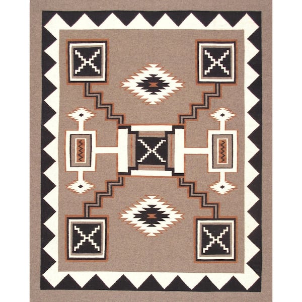 Tuscany Mocha/Black 8 ft. x 10 ft. Geomatric Area Rug