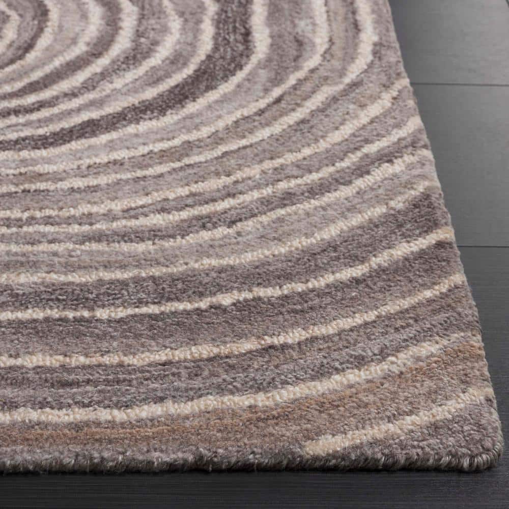 Gray and Ivory Hand-Tufted Abstract Rectangular Area Rug