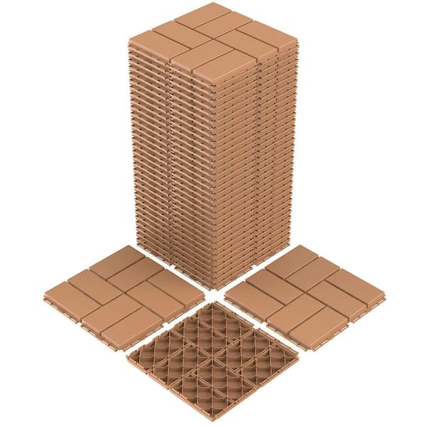 Khaki Plastic [12"x12"] x [0.75in] Deck Tiles, 36 Tiles/Case (36 sq. ft.)