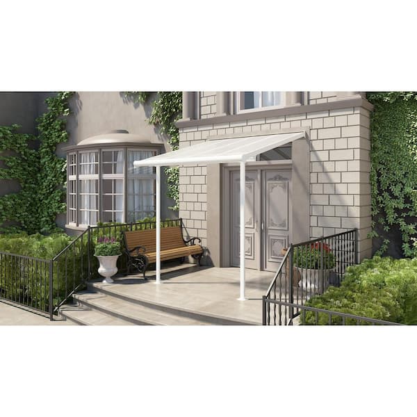 Sierra 7.5 ft. x 7.5 ft. White/Clear Aluminum Patio Cover