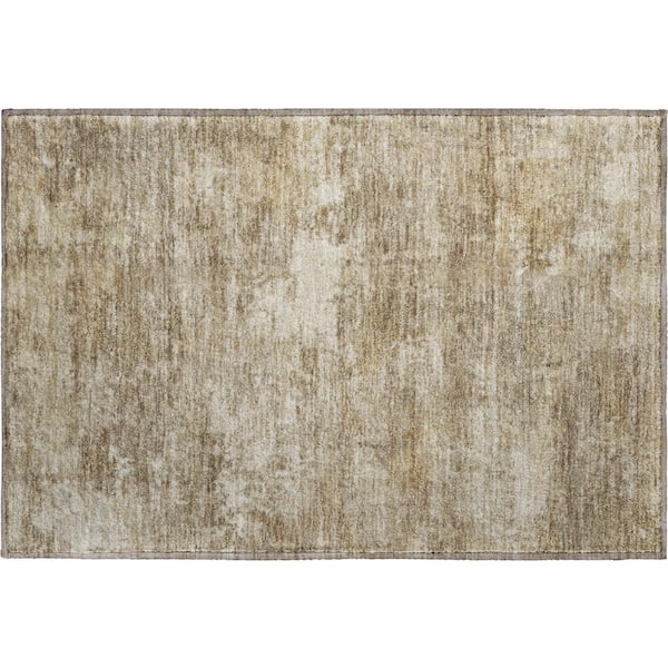 Mayfield Premium Machine Washable Abstract AMF2369 Beige 3 ft. x 4 ft. Area Rug