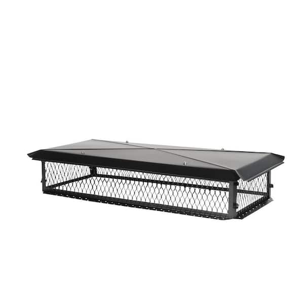 BigTop 21 in. x 14 in. x 8 in. H Chimney Cap in Black Galvanized Steel