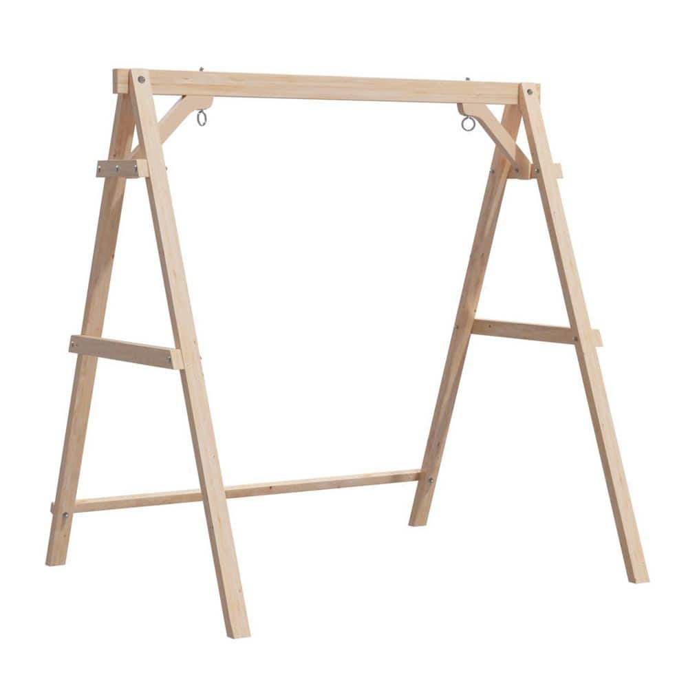74 in. Natural 2-Person Wood Porch Patio Swing Stand price history on PriceWatchPro