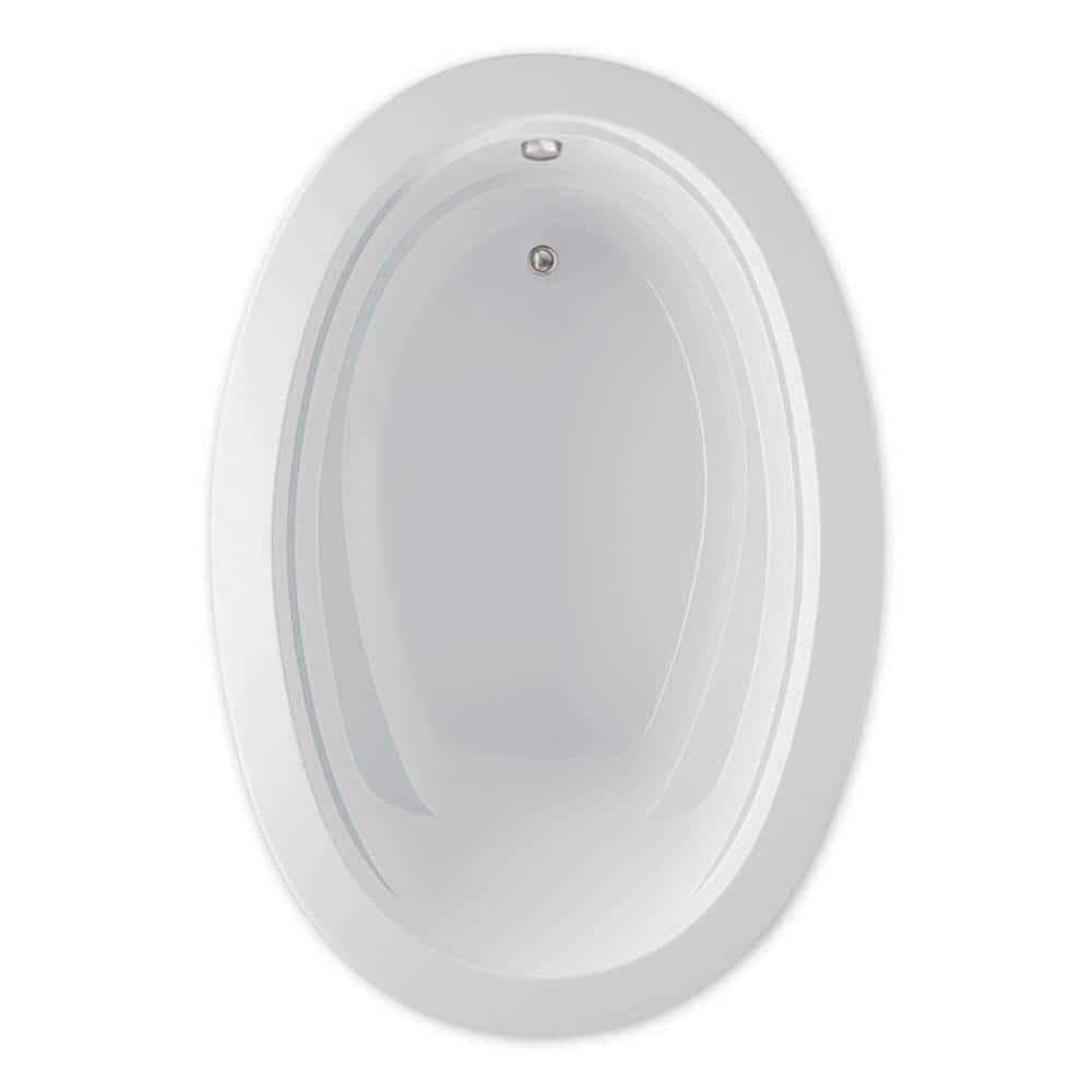 Belmont 60 in. Oval Soaking Bathtub Reversible Drain in Acrylic Drop-in White price history on PriceWatchPro