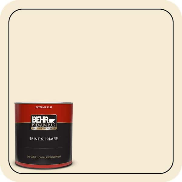BEHR PREMIUM PLUS 1 qt. #360C-1 Clear Yellow Flat Exterior Paint & Primer