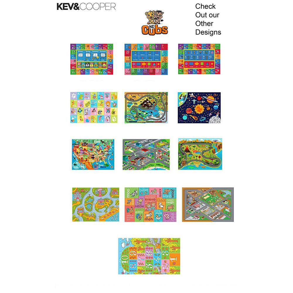 Colorful ABC Alphabet Animal Educational Kids Rug, 3' 3" x 4' 11"