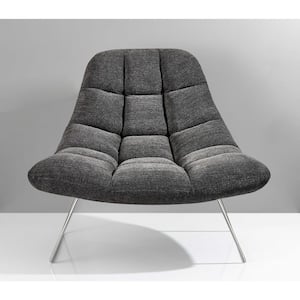 Amelia 33 in. Gray Linen Occasional Chair Tufted Cushions
