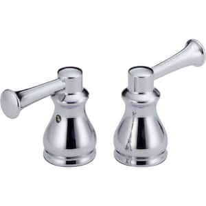 Pair of Orleans Metal Lever Handles in Chrome for Bidets and 2-Handle Faucets
