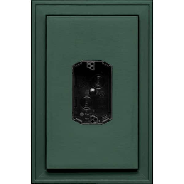 Builders Edge 8.125 in. x 12 in. #028 Forest Green Jumbo Electrical Mounting Block Centered