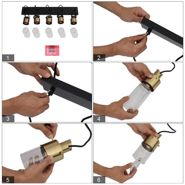 Zevni Iphigenia Modern 5-light Black and Electroplated Zevni Iphigenia Modern 5-light Black and Electroplated