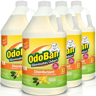 1 Gal. Citrus Disinfectant and Odor Eliminator, Fabric Freshener, Mold Control, All Purpose Cleaner Concentrate (4-Pack)