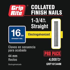 Grip-Rite 1-1/2 in. 18-Gauge Finish Brad Nail (5,000-Pack) GRF18112 ...