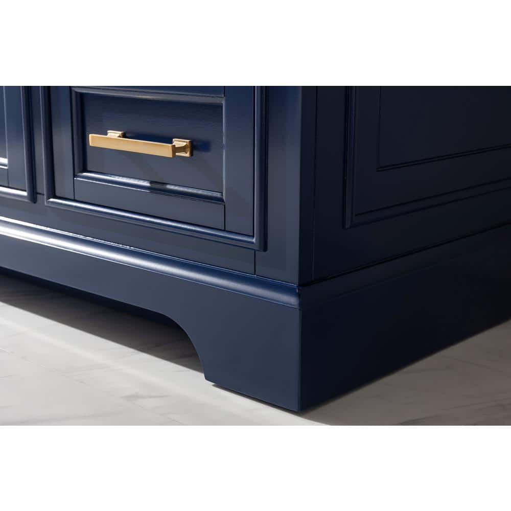 Milano 84" Blue Double Sink Vanity with Marble Top