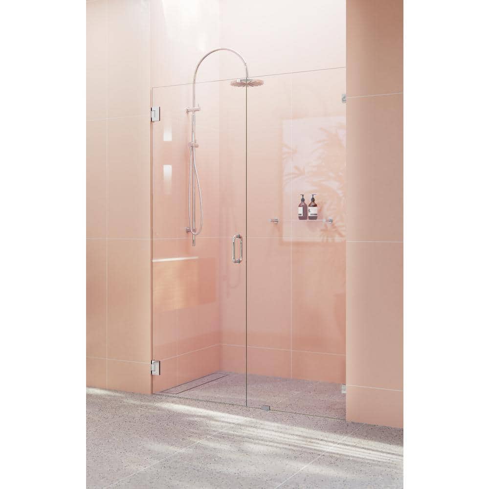 Illume 45.25 in. x 78 in. Frameless Chrome Clear Glass Shower Enclosure