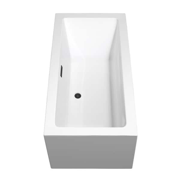 Melody 59.5 in. Acrylic Flatbottom Bathtub in White with Matte Black Trim Melody 59.5 in. Acrylic Flatbottom Bathtub in White with Matte Black Trim