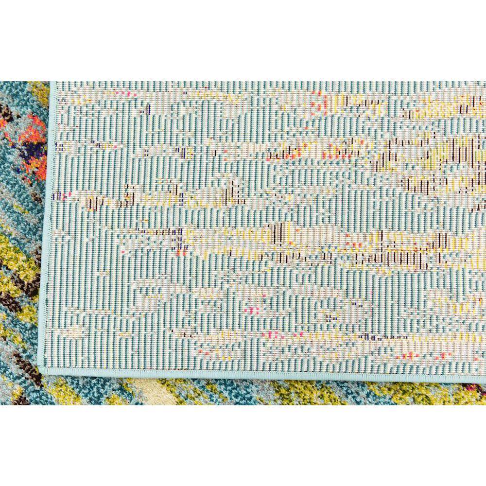Reversible Abstract Blue Synthetic 8' x 10' Easy-Care Area Rug