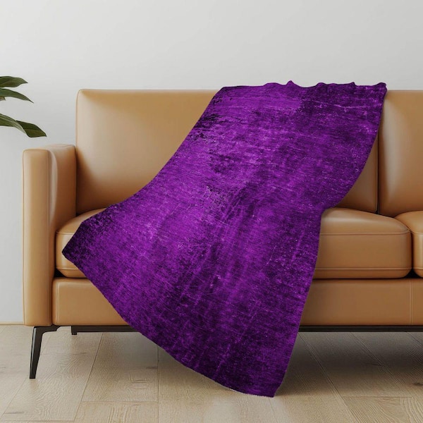 Premium Machine Washable ASB554 Purple 50 in. x 70 in. Sherpa Throw Blanket