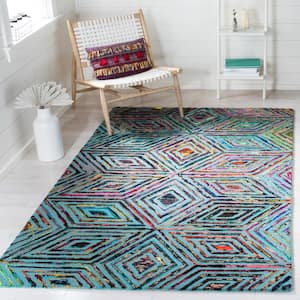 Nantucket Blue Doormat 2 ft. x 3 ft. Geometric Area Rug