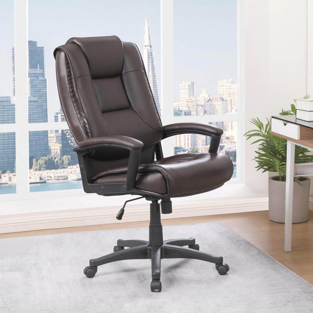 Bonded Leather Seat Adjustable Height Executive Chair in Espresso with Adjustable Arms price history on PriceWatchPro