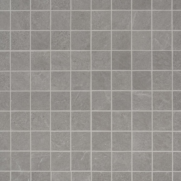 Monolith Silver Gray 11.81 in. x 11.81 in. Matte Porcelain Mosaic Floor and Wall Tile (0.96 Sq. Ft./Each)