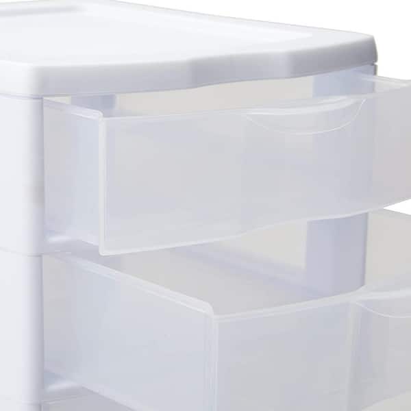  Sterilite 20758004 unidad de 5 gavetas, pequeño, estructura en  blanco con gavetas transparentes, 4 unidades : Productos de Oficina
