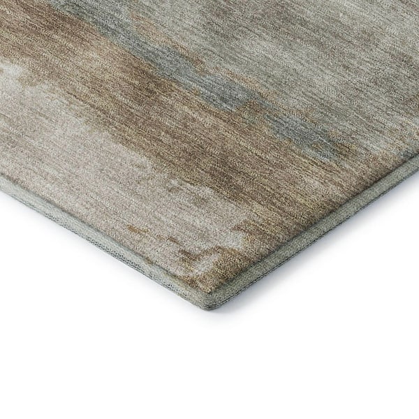 Mayfield Premium Machine Washable Abstract AMF2156 Beige 2 ft. x 7 ft. Runner Rug