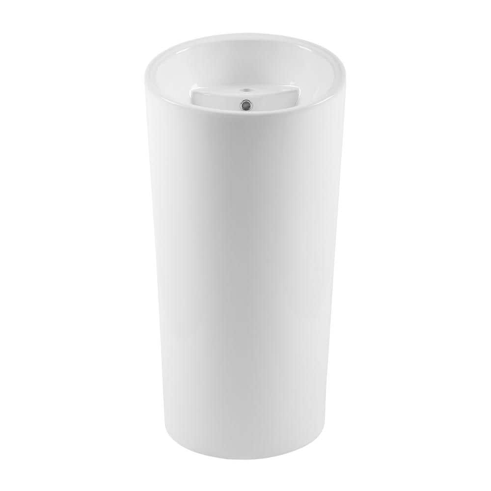 St. Tropez High Gloss White Ceramic Pedestal Sink