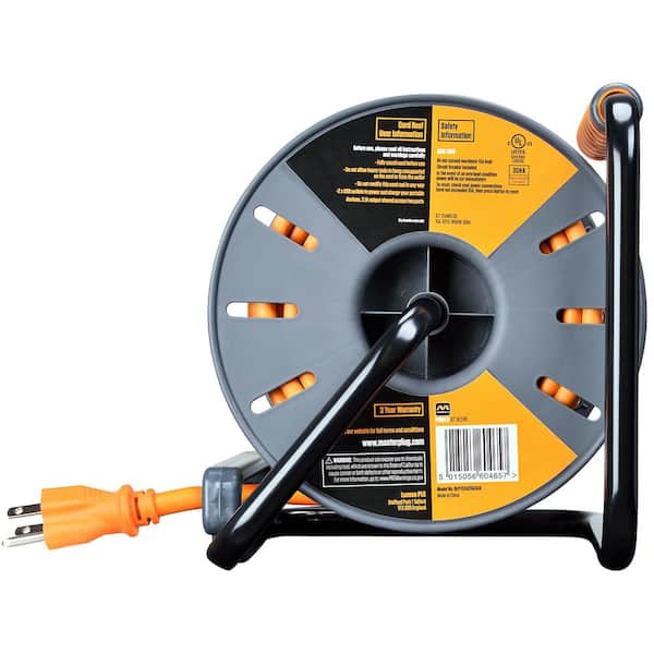 Masterplug 75Ft 4 Sockets 13A 14Awg Large Open Reel with Usb