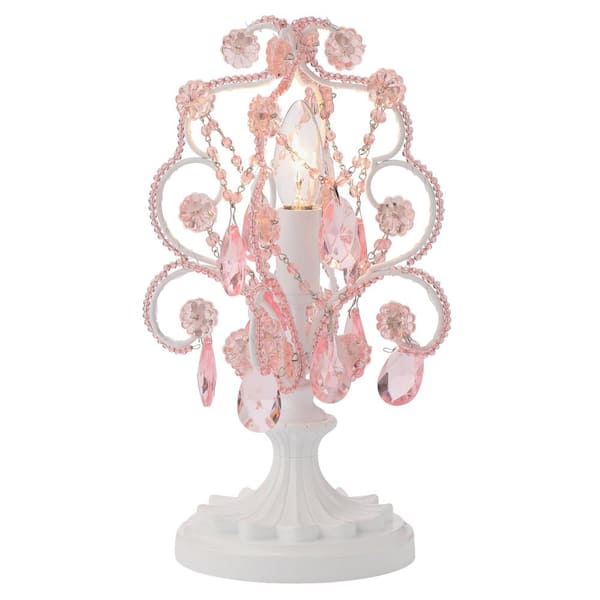 Pink Chandelier Mini Table Lamp, Chandelier Pink Lamps