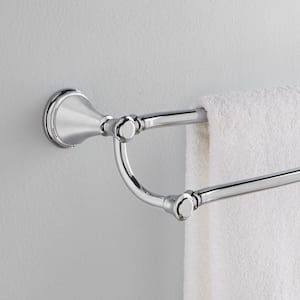 Cassidy 24 in. Wall Mount Double Towel Bar Bath Hardware Accessory in Polished Chrome