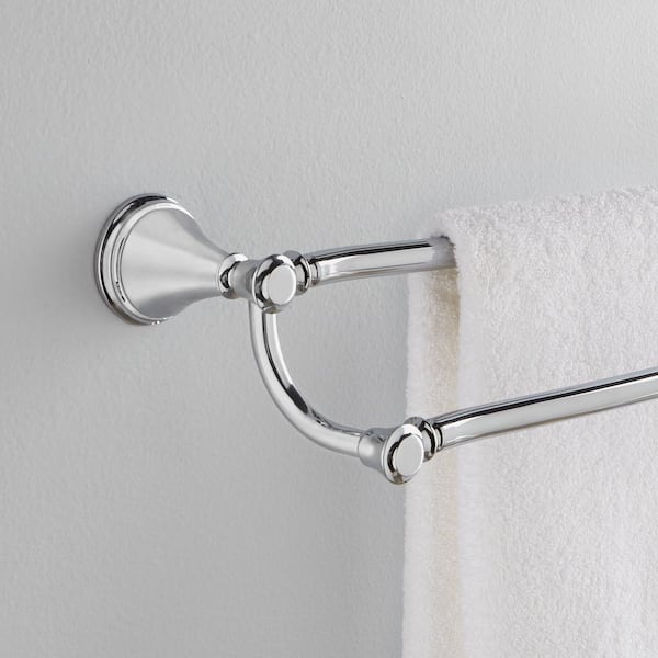Cassidy 24 in. Wall Mount Double Towel Bar Bath Hardware Accessory in Polished Chrome