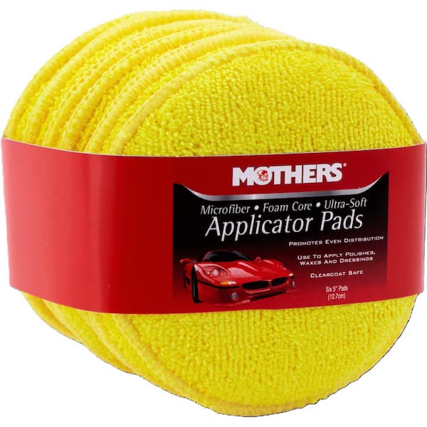 MOTHERS 5 in. Ultra Soft Microfiber Car Applicator Pads (6-Pack)