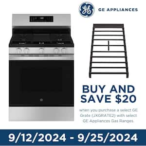 30 in. 5-Burners Smart Free-Standing Gas Convection Range in Black with EasyWash Oven Tray And No-Preheat Air Fry