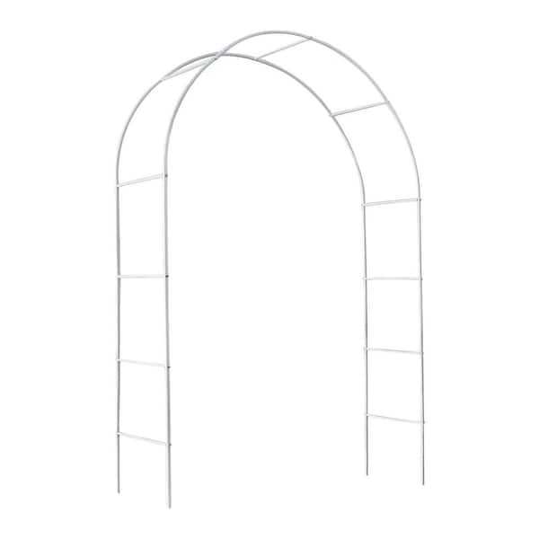 95 in. Metal Garden Arch Trellis, Adjustable Arbor Trellis, White