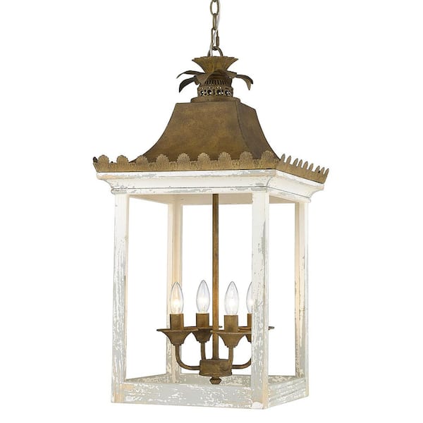 Golden Lighting Finley 4-Light Burnished Chestnut Pendant