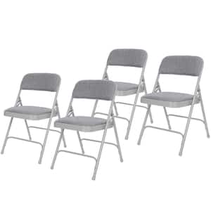 Bernadine Dining Folding Chair with Fabric Seat, Grey (Pack of 4)