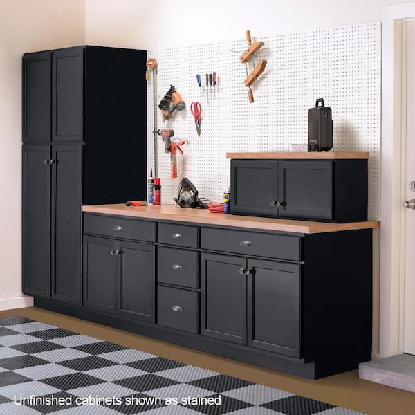 Hampton Bay 30 in. W x 24 in. D x 34.5 in. H Assembled Sink Base Kitchen  Cabinet in Unfinished with Recessed Panel KSB30-UF - The Home Depot