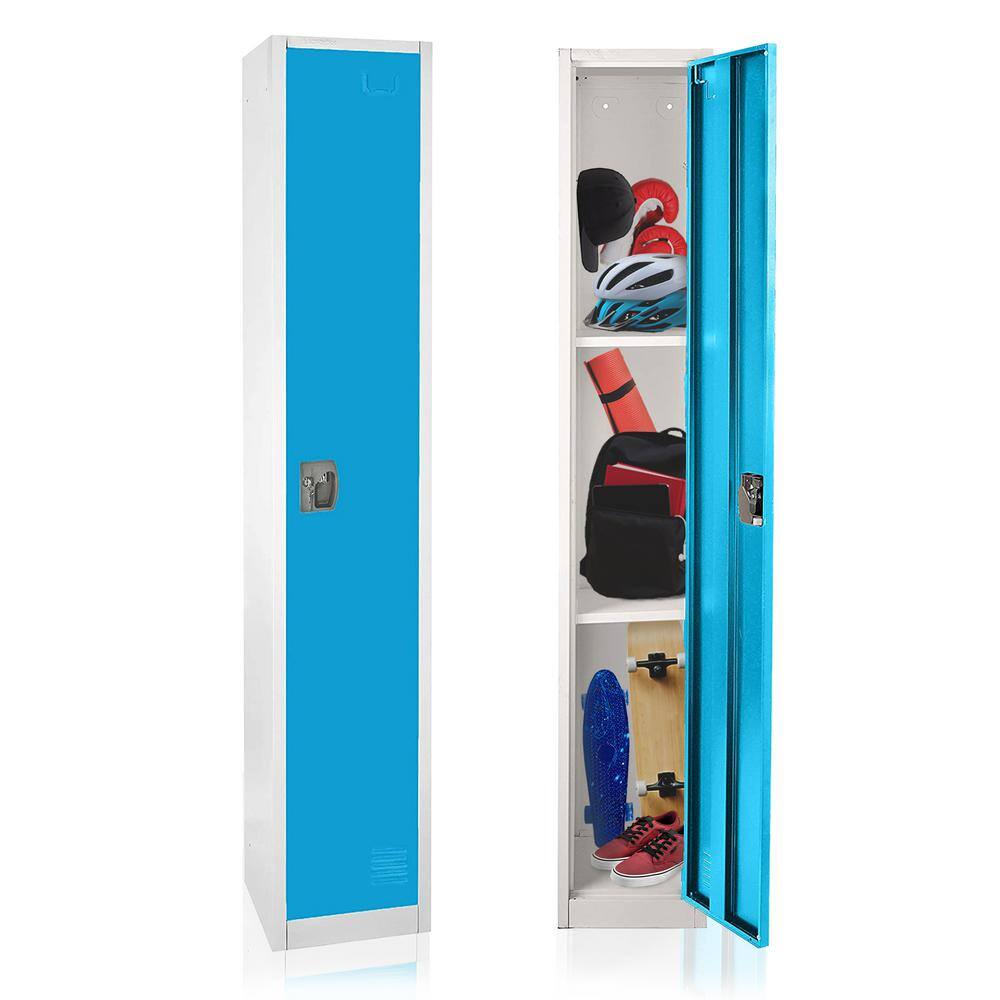 72'' Blue Steel Freestanding Locker with Adjustable Shelving (Set of 4)