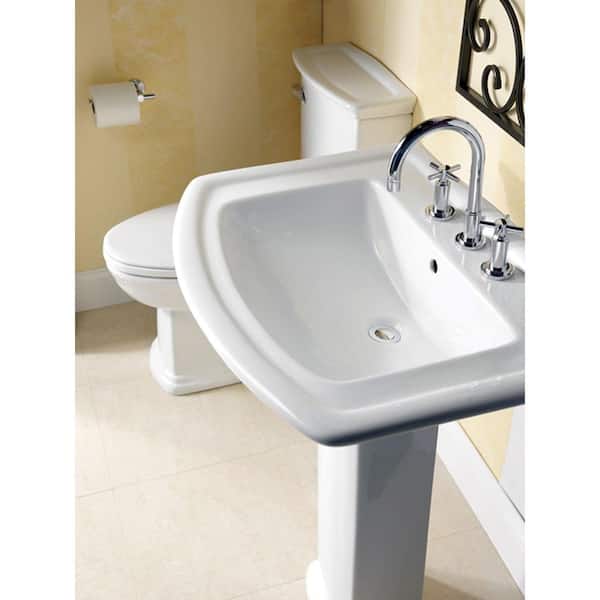 Washington 650 25 in. Pedestal Combo Bathroom Sink in White Washington 650 25 in. Pedestal Combo Bathroom Sink in White
