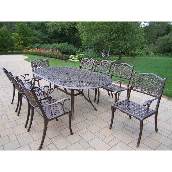 Oakland Living Mississippi 9-Piece Oval Patio Dining Set