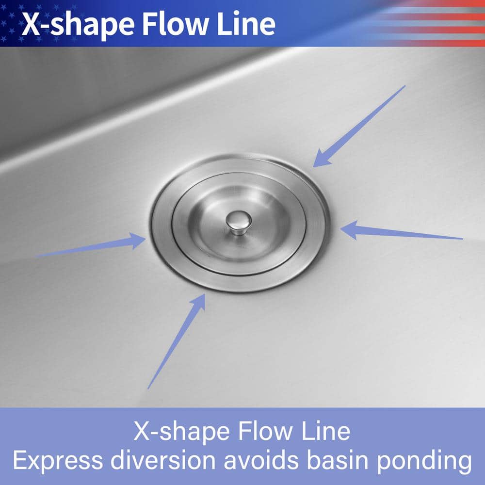33'' Brushed Nickel Stainless Steel Farmhouse Kitchen Sink