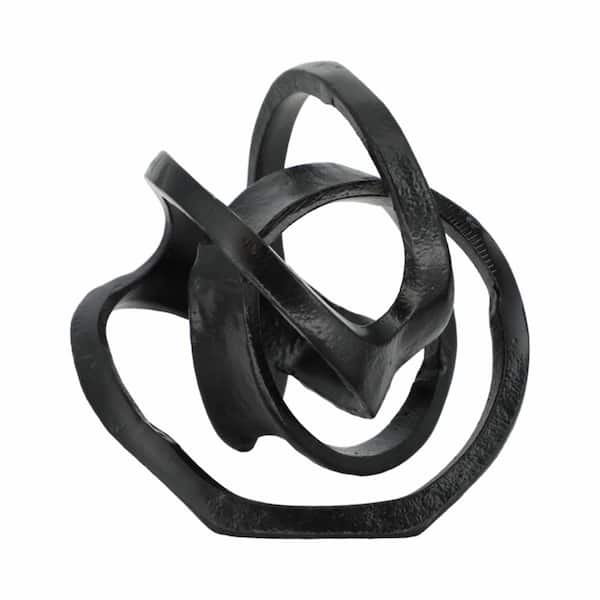 Liv & Skye Black 8 in. x 7 in. Metal Knot Sculpture