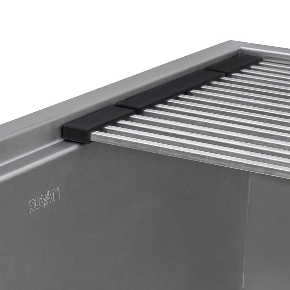 Ruvati 23 x 20 Inch Stainless Steel Workstation Sink with Wood Cutting Board