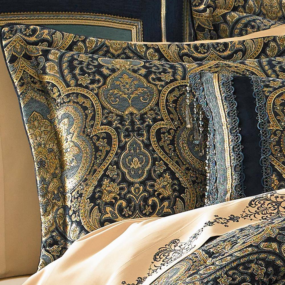 Palmer Navy and Gold Woven Chenille King Comforter Set