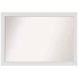 Flair Soft White Narrow 40 in. W x 28 in. H Non-Beveled Bathroom Wall Mirror in White