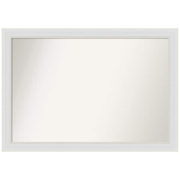 Flair Soft White Narrow 40 in. W x 28 in. H Non-Beveled Bathroom Wall Mirror in White
