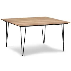 Hunter Solid Mango Wood and Iron 54 in. Square Natural Industrial Dining Table