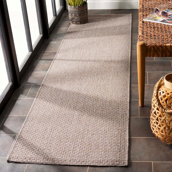SAFAVIEH Sisal All-Weather Taupe 2 ft. x 8 ft. Solid Woven Indoor