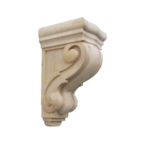 HOUSE OF FARA 5-1/2 in. x 9-1/2 in. x 4-1/2 in. Unfinished Wood Corbel