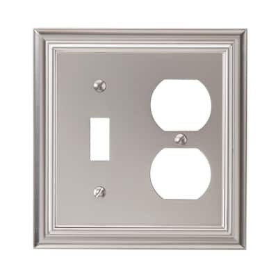 AMERELLE Elly 2 Gang 1-Toggle and 1-Duplex Composite Wall Plate - White ...